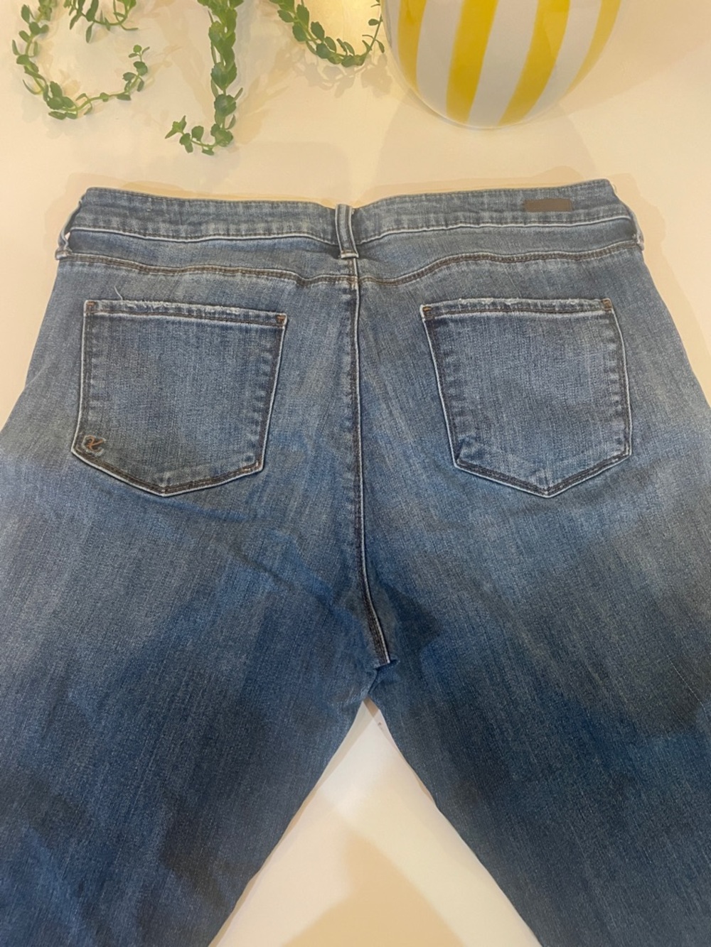 Kut From the Kloth Reese Ankle Straight Leg Distressed Dark Blue Jeans 16 - Picture 8 of 11
